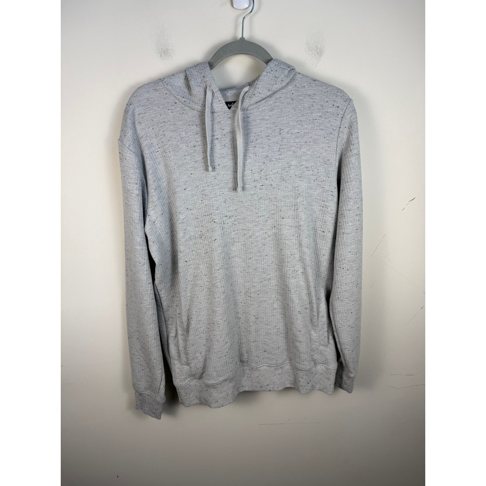 TravisMathew Mens Grey Waffle Cloud Knit Hoodie Thermal Sweatshirt 1MY321